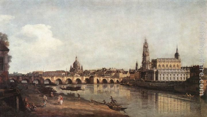Bernardo Bellotto View of Dresden from the Right Bank of the Elbe with the Augustus Bridge